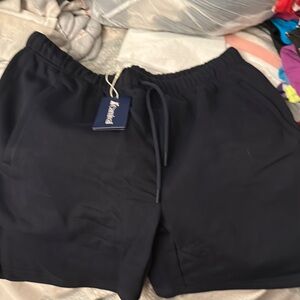 Black Athletic Shorts with Drawstring Waistband